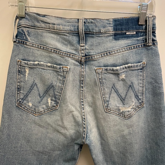 MOTHER Light Blue Distressed Ankle Jeans - Picture 3 of 5